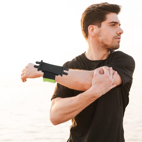 NICERIO Rotatable Sports Armband Blue Silicone Phone Arm Bag for Secure Outdoor Use