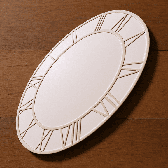NICERIO Round Roman Numeral Acrylic Clock Face Replacement with Clear Scale for Wall