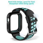 NICERIO Shock-proof Watch Case with Band Two Color Watch Case Protector for Watch Series 4 - Black and Mint Green (44mm)