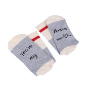 NICERIO You Are Light Grey Cotton Mid-Calf Letter Print Socks