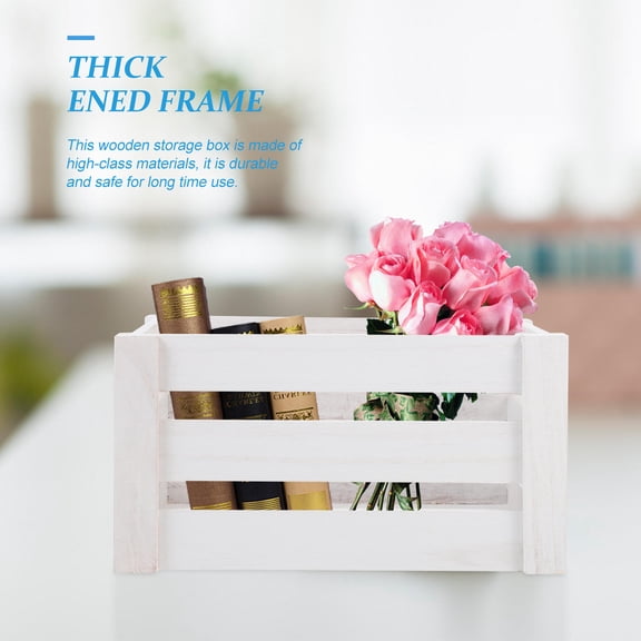 NICERIO Vintage Style White Wood Crate for Practical Home Organization and Daily Use