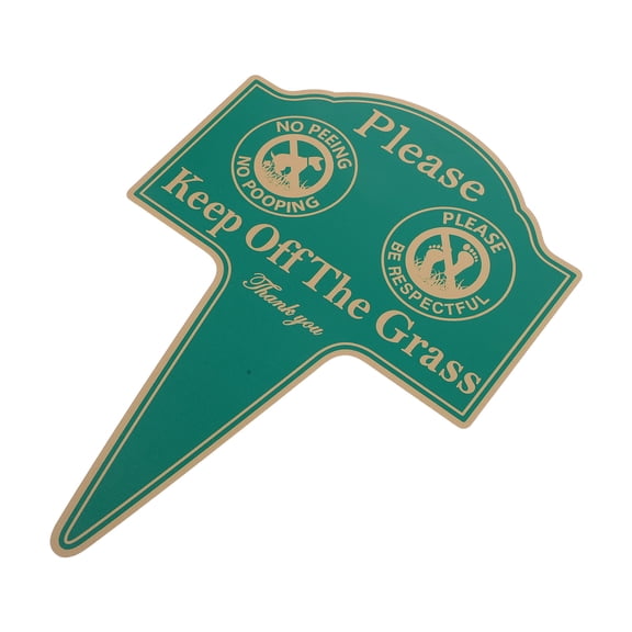 NICERIO Stay Off Grass Sign with Metal Ground Stake Weatherproof Double Sided Yard Lawn Marker