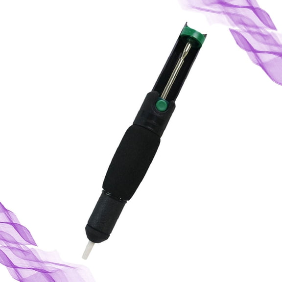 NICERIO Black Sucker Desoldering Vacuum Pump with Non Slip Handle and Double Layer Gas Leak Protection