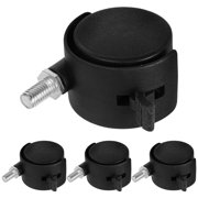 NICERIO Swivel Caster Wheels, Black Plastic, Locking Brakes, for Chair Use, 4Pcs