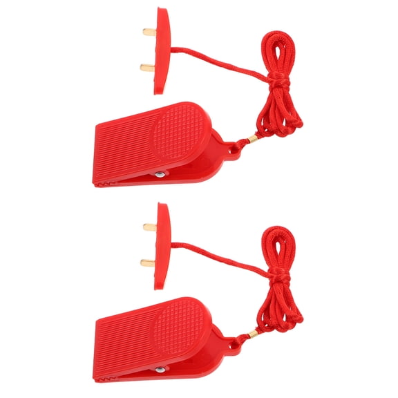 NICERIO Treadmill Safety Key Emergency Stop Key Replacement Red Plastic 2Pcs for Emergency Situations