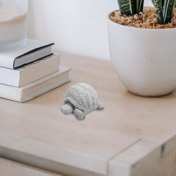 NICERIO Turtle Figurine Statues Sandstone Doll House Decor for Collectors 1Pack