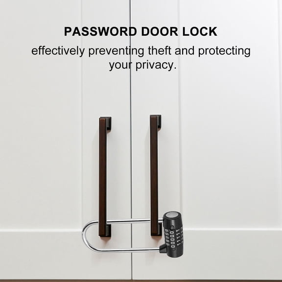 NICERIO U Shaped Password Door Lock with 5 Digit Combination Metal Hanging Lock Black