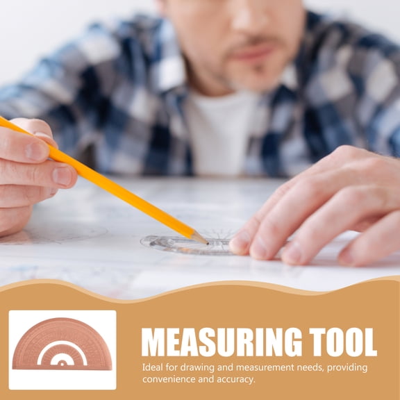 NICERIO Unique Brown Metal Protractor for Home Use Featuring 180 Degree Semicircle Design