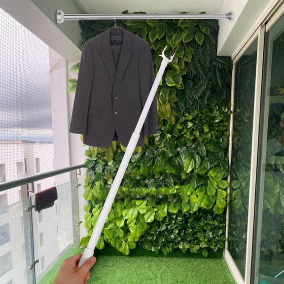 NICERIO Versatile White Clothes Rod for Home Use Made with Hard Smooth Carbon Plastic