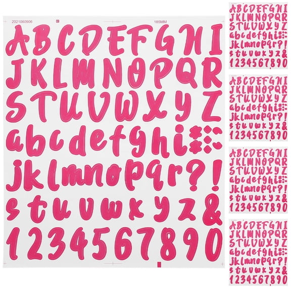 NICERIO Vinyl Letter Alphabet Stickers Pink Removable Decals for Home and Office Decor