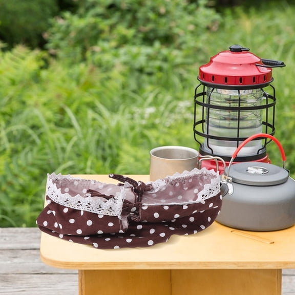 NICERIO Washable Coffee Fabric Basket Insert Removable Liner for Kitchen and Outdoor Picnic Baskets