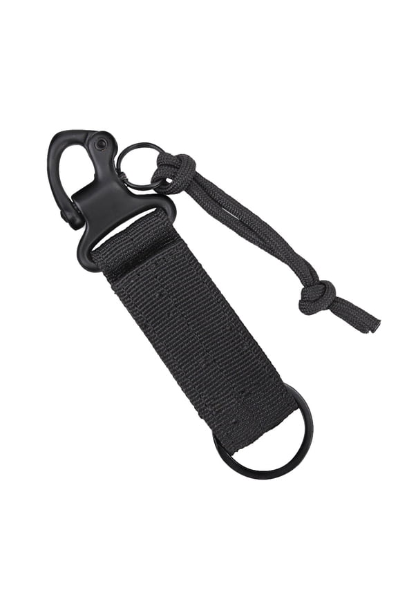 Wear Resistant Nylon Climbing Key Chain with Hook and Loop for Outdoor Use Black