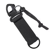 NICERIO Nylon Climbing Keychain with Hook and Fastener for Outdoor Activities, Black