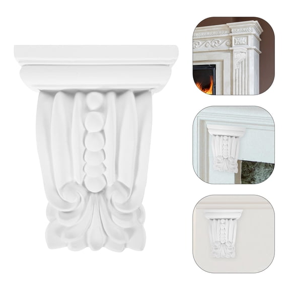 NICERIO White PU European Style Carved Corbels Decorative Wall Bracket for Home Interior Or Exterior