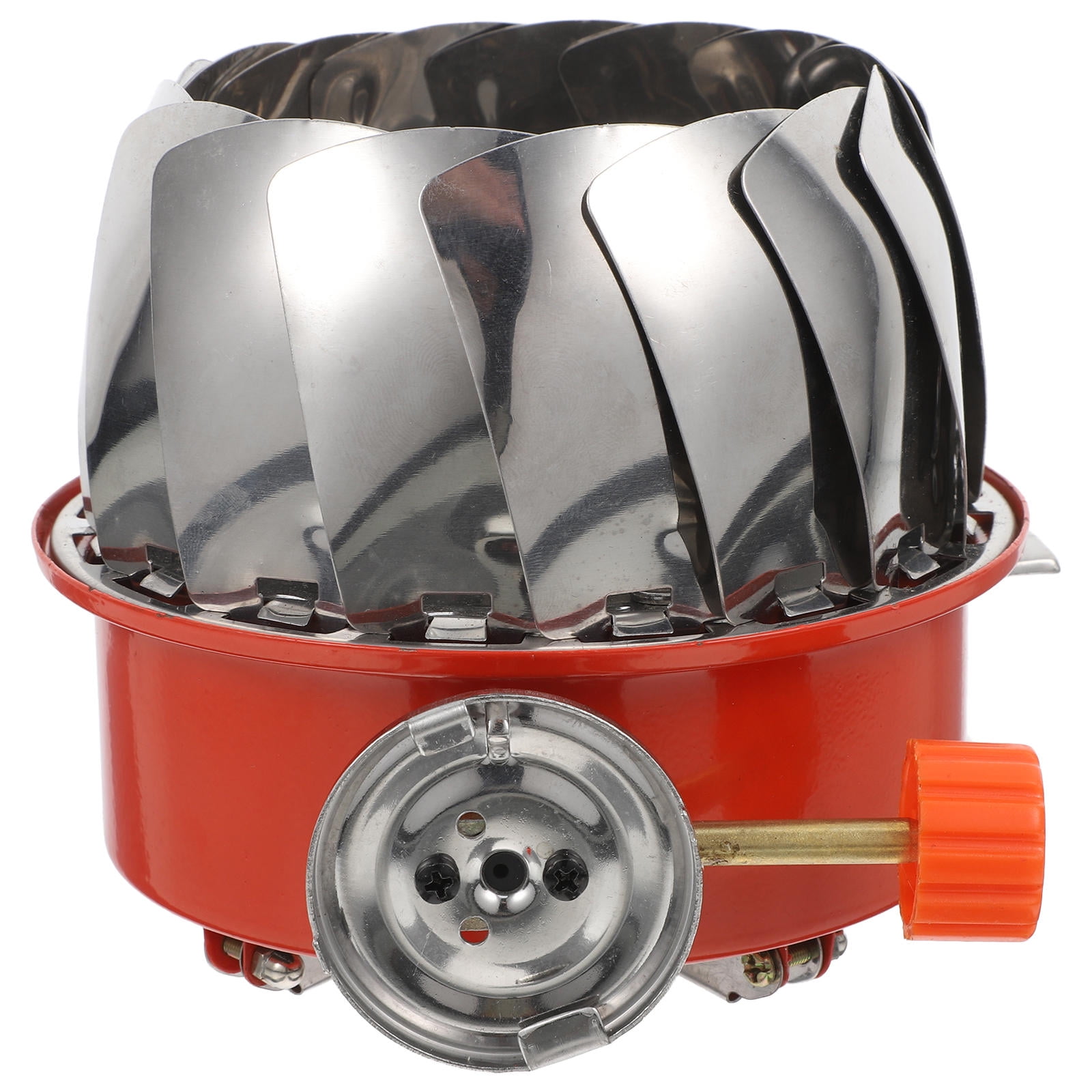 NICERIO Plated Silver Gas Stove Lotus Design for Outdoor Camping and Picnics