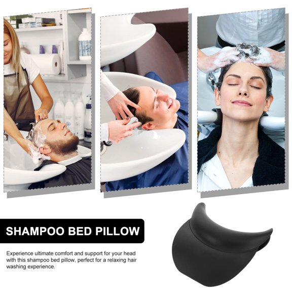 NICERIO Shampoo Bowl Neck Rest Cushion Neck Pillow Black Silicone 1Pack Salon Use