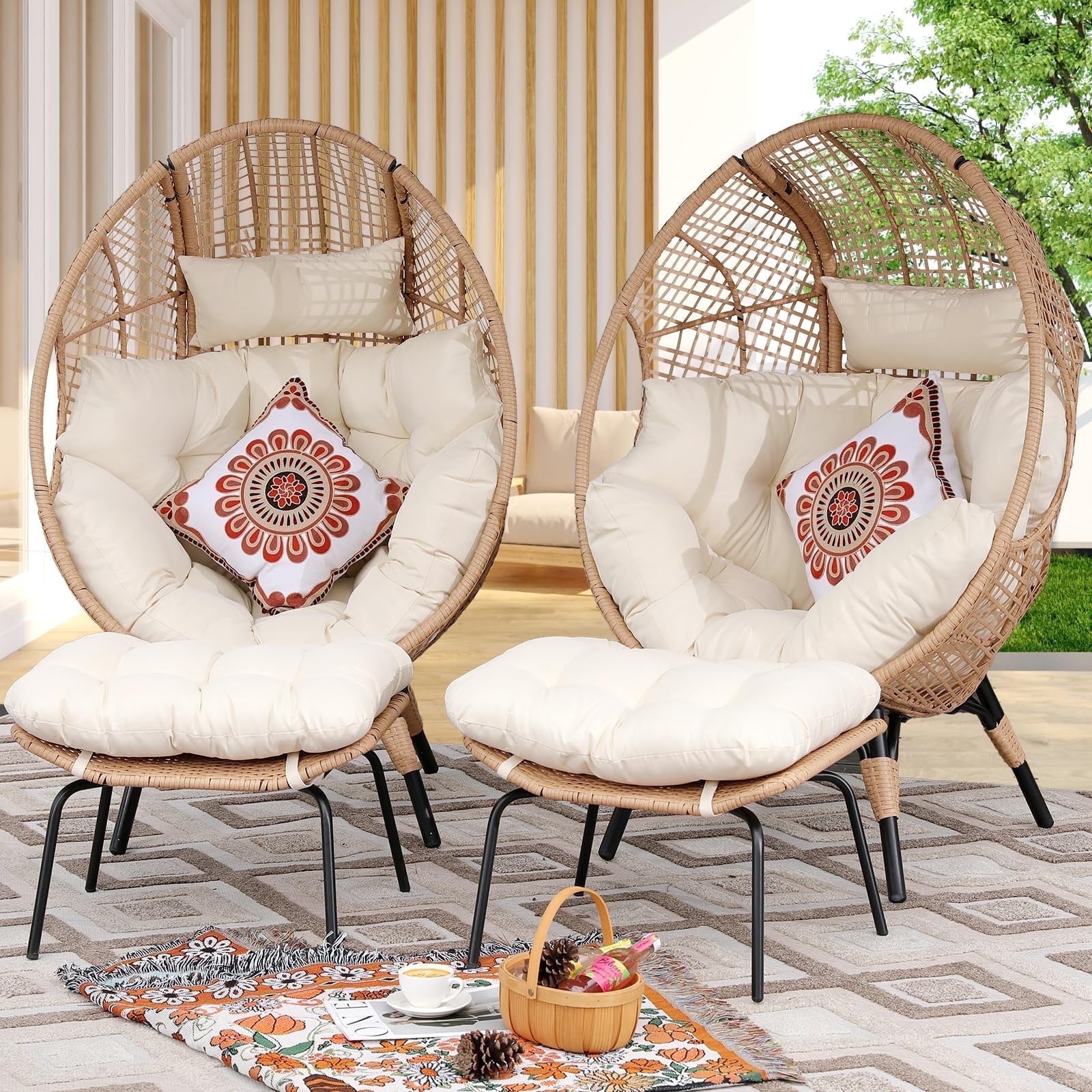 Large wicker egg chair hotsell