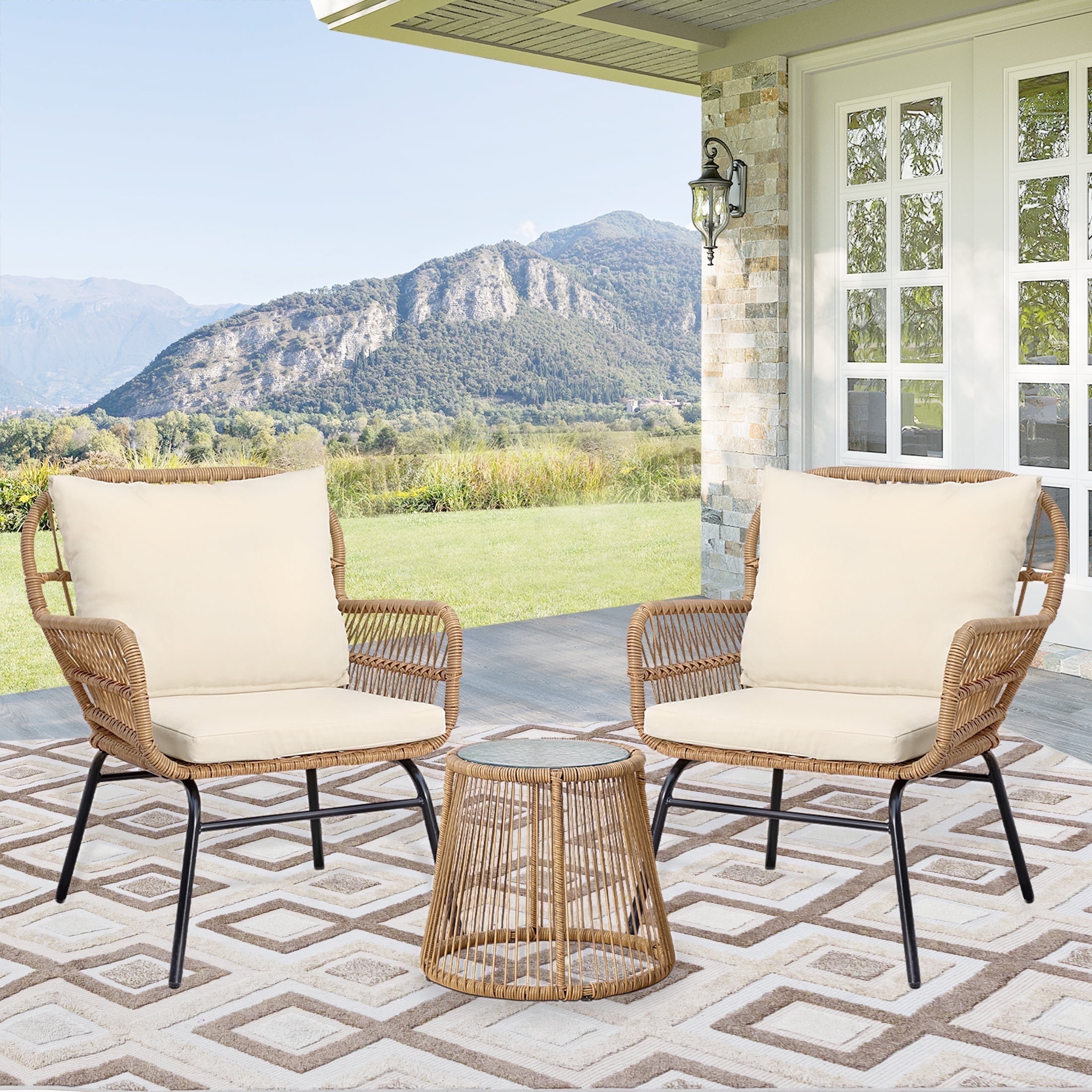 Patio Furniture Amazon Bistro Chairs 3-Piece Plastic Outdoor