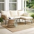 thumbnail image 1 of RADIATA 3 Pcs Boho Outdoor Furniture Set with Ice Bucket Wicker Patio Sectional Lounge Sofa, Cream, 1 of 10