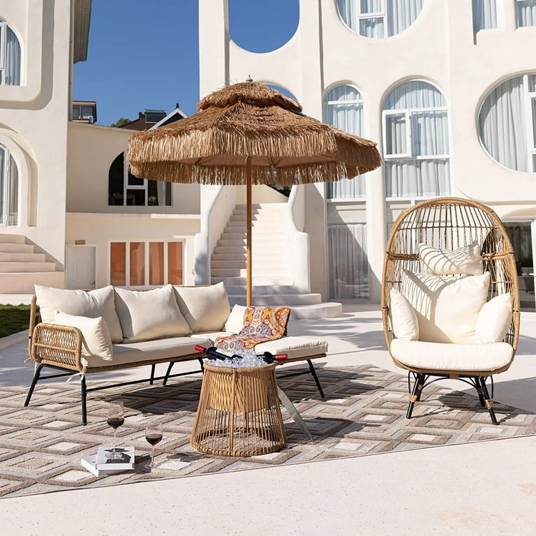 RADIATA Pcs Boho Outdoor Furniture Set with Egg Chair Wicker