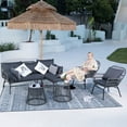 thumbnail image 1 of RADIATA 6 Pcs Boho Outdoor Furniture Set with Ice Bucket Wicker Patio Bistro Chairs, Dark Grey, 1 of 7