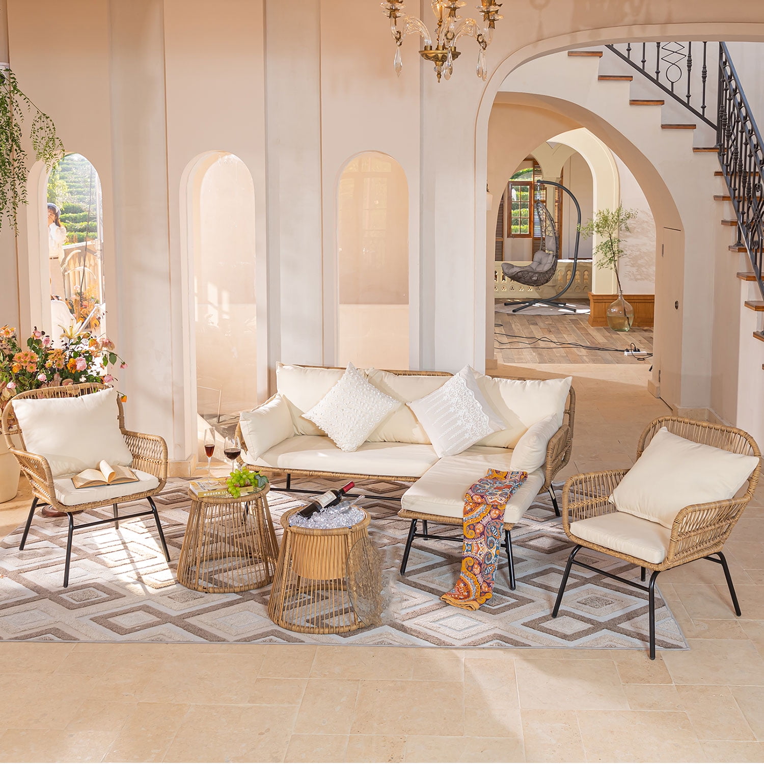 Boho outdoor dining set hotsell