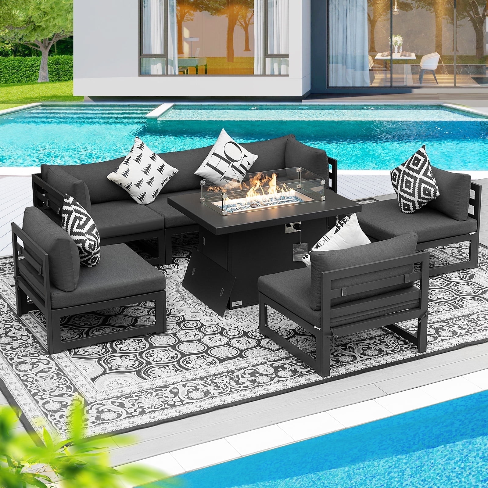 Fire pit conversation patio set sale