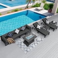 thumbnail image 1 of RADIATA® Aluminum Patio Furniture Set with Lounge and Fire Pit Table 9 Pieces Conversation Sofa Set 43" Propane Fire Table Safe Approved Modern Luxury All-Weather Patio Couch Grey, 1 of 9
