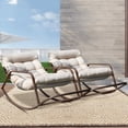 thumbnail image 1 of RADIATA Oversized Papasan Rocking Recliner Chair with Footrest, 400lbs Wicker Lounge Chair for Indoor Outdoor Patio, Living Room, 2PCS,Beige, 1 of 12