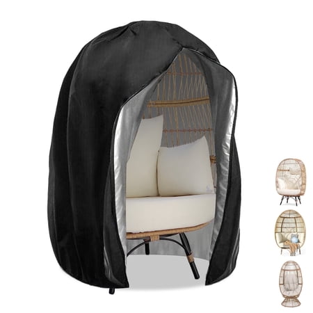 RADIATA Outdoor Waterproof Egg Chair Cover with Zipper – Heavy-Duty 210D Dustproof Patio Chair Cover for Stationary or Hanging Egg Chairs