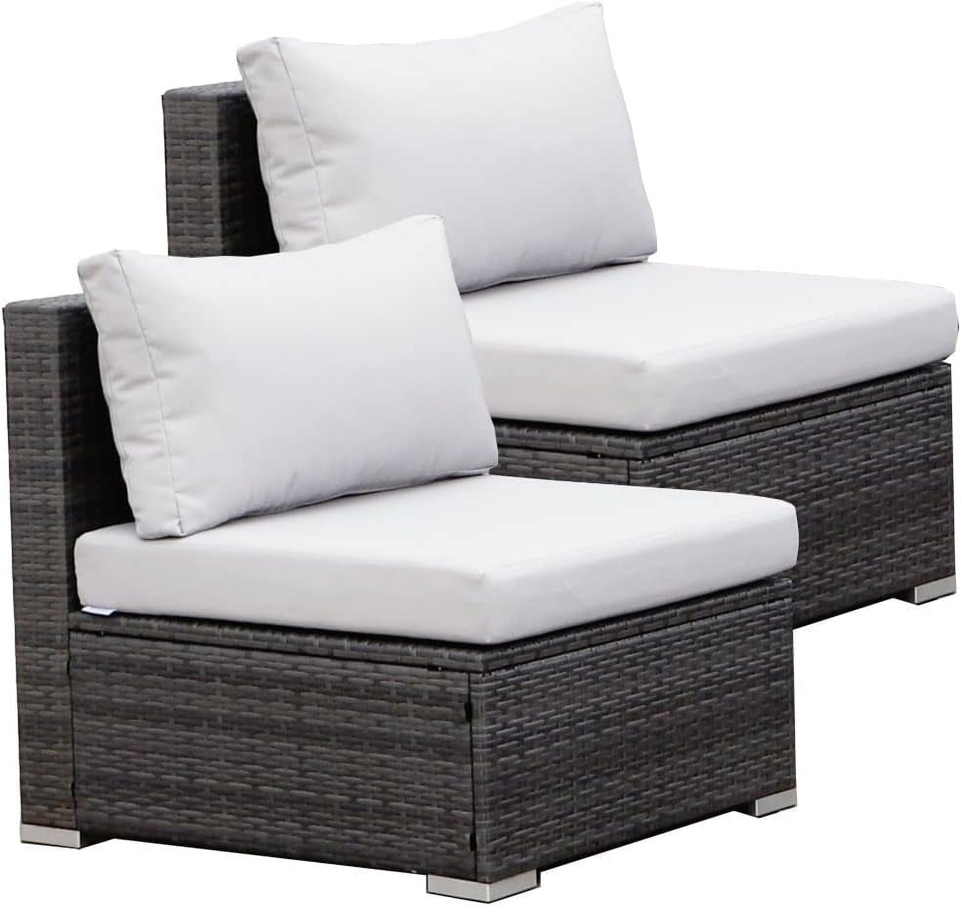 NICESOUL Conversation Sets Outdoor Patio Furniture Sofa Set Table Gray