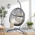 thumbnail image 1 of RADIATA Hanging Egg Chair with Stand, Outdoor Indoor Wicker Swing Chair, 350Lbs Nest Chair with Cushions, All-Weather Patio Hammock Seat for Porch Balcony Garden, Beige, 1 of 8