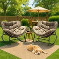 thumbnail image 1 of RADIATA Outdoor Indoor Papasan Rocking Chair 2PCS Oversized Wicker Royal Rocking Chair, Brown, 1 of 9