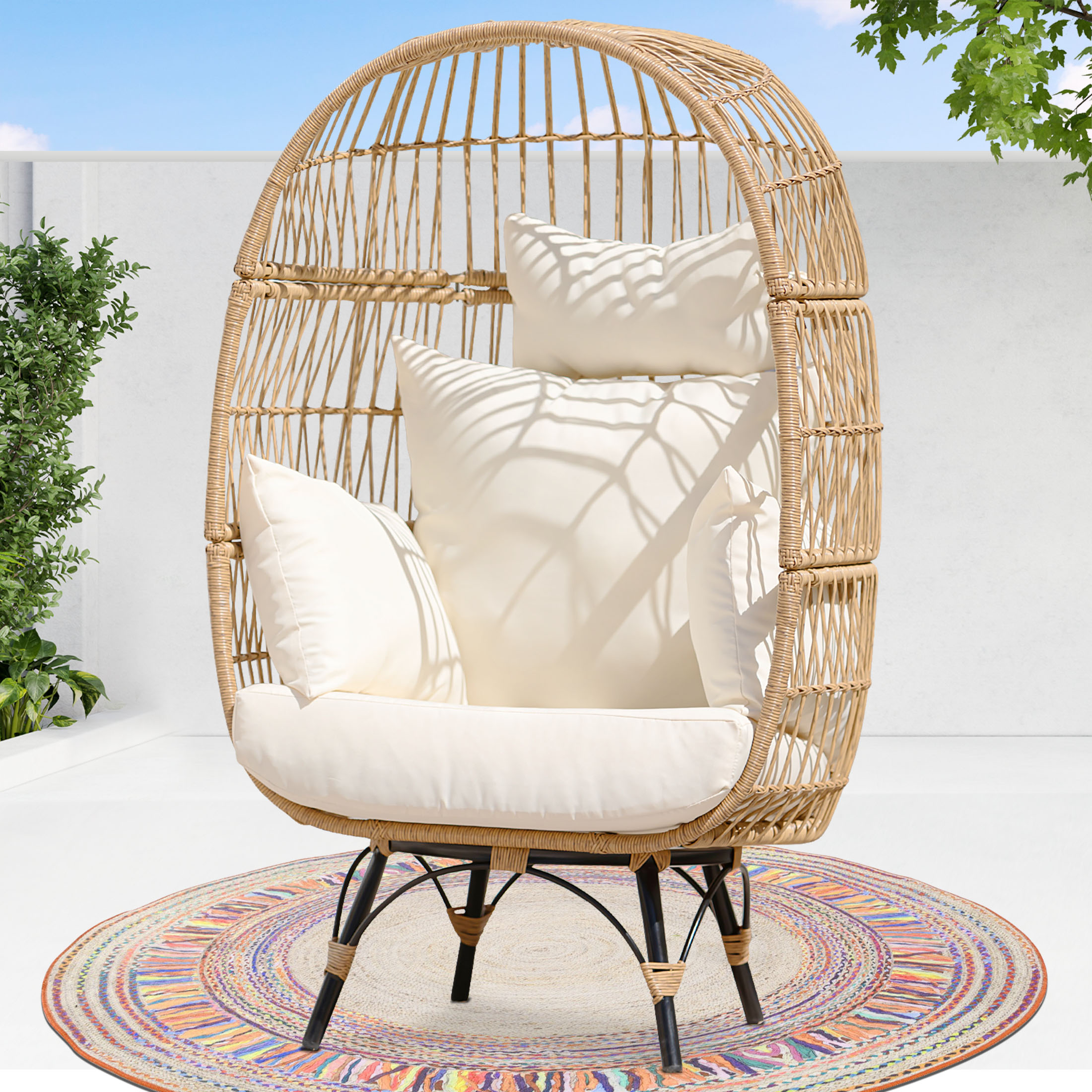 Better Homes & Gardens Ventura Boho Stationary Wicker Egg Chair