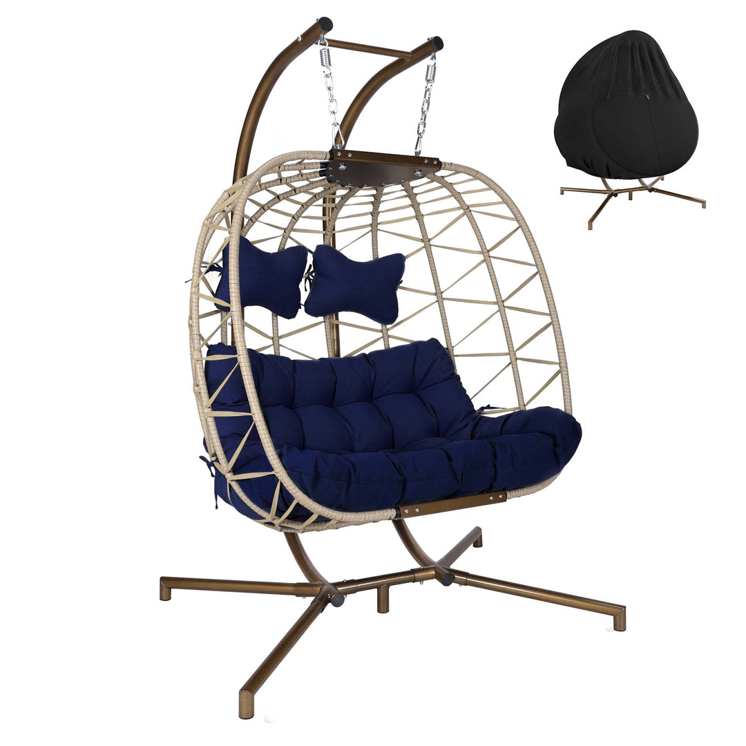 NICESOUL Oversized 2 Person Swing Egg Chair Double Hanging Egg Chair