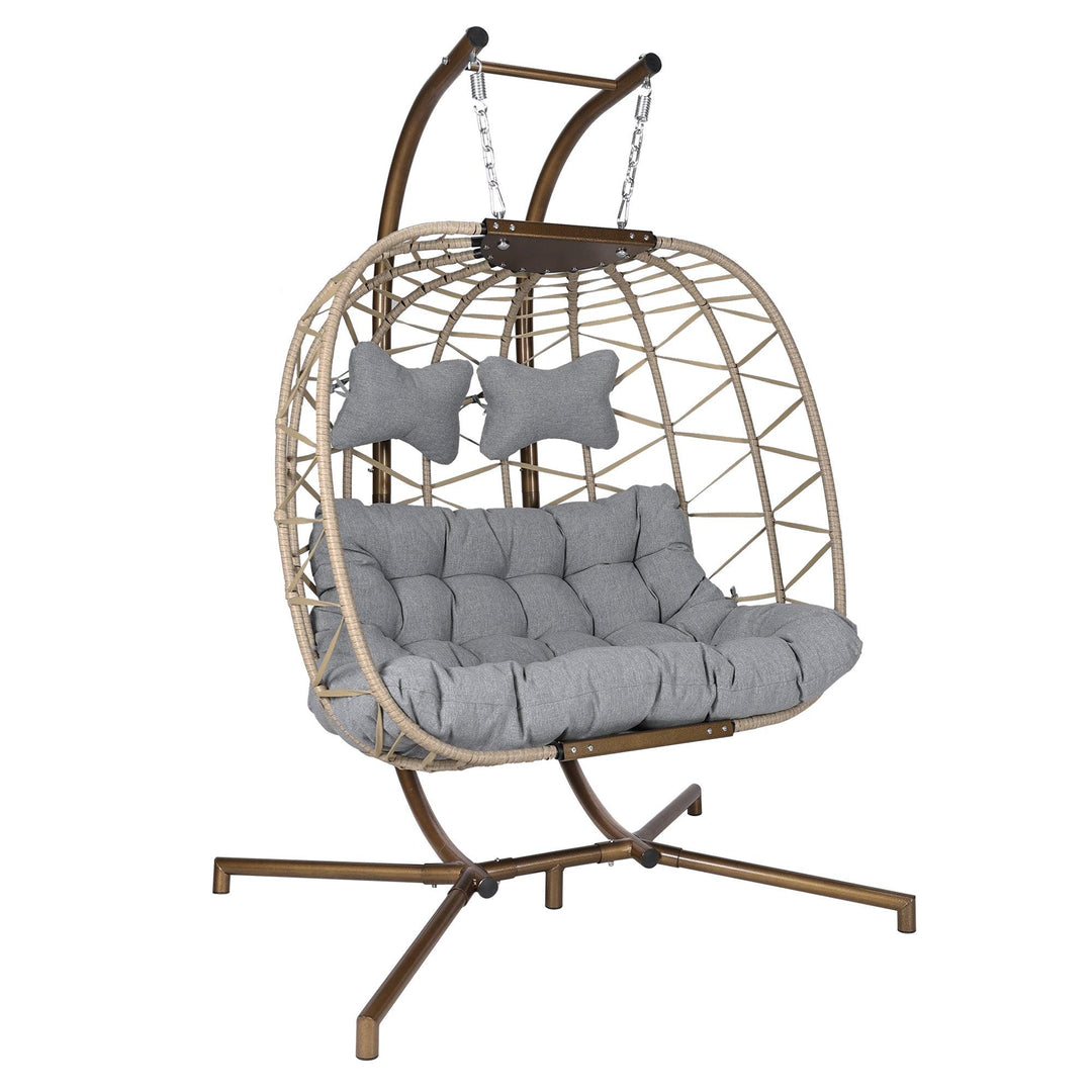 NICESOUL Oversized 2 Person Swing Egg Chair Double Hanging Egg Chair