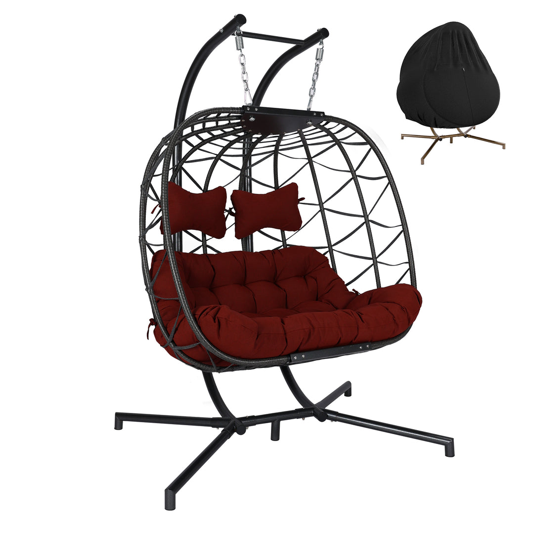 NICESOUL Oversized 2 Person Swing Egg Chair Double Hanging Egg Chair