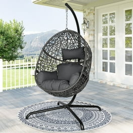 LeisureMod Modern Green Wicker Rattan Hanging Egg Swing Chair Indoor Outdoor Walmart