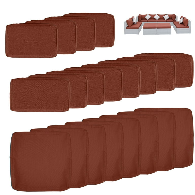 Nicesoul 27 x 27 Outdoor Burgundy Red A Olefin Backrest Pillow Covers 8 Count