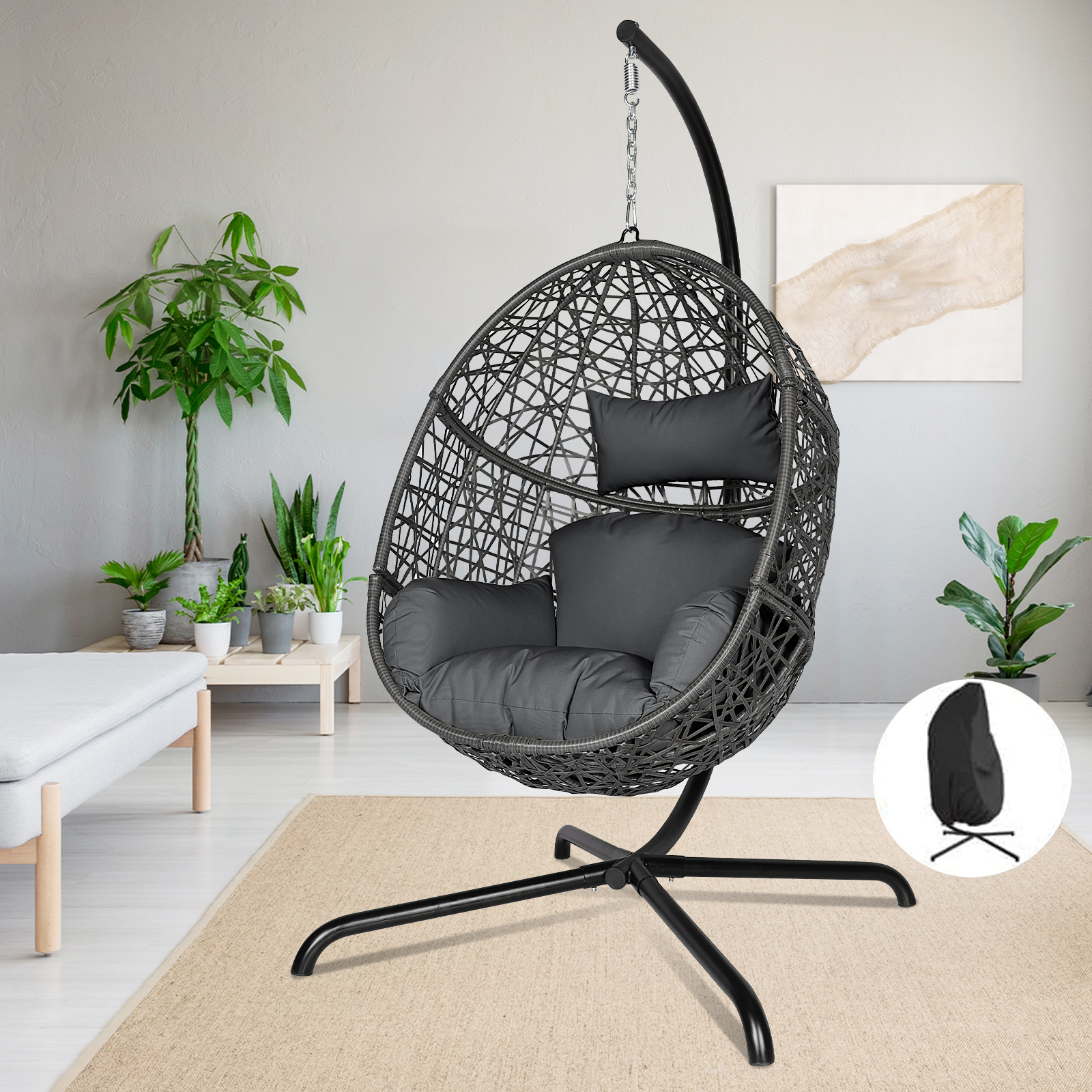 NICESOUL Swing Egg Chair Bird Nest Cage Chair with Cover Comfortable