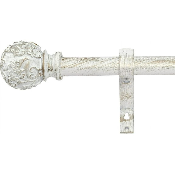 NICETOWN 1" White Curtain Rods, Adjustable Length 48 to 84 inch, Suitable for Living Room & Bedroom Curtains, White, Set of 1