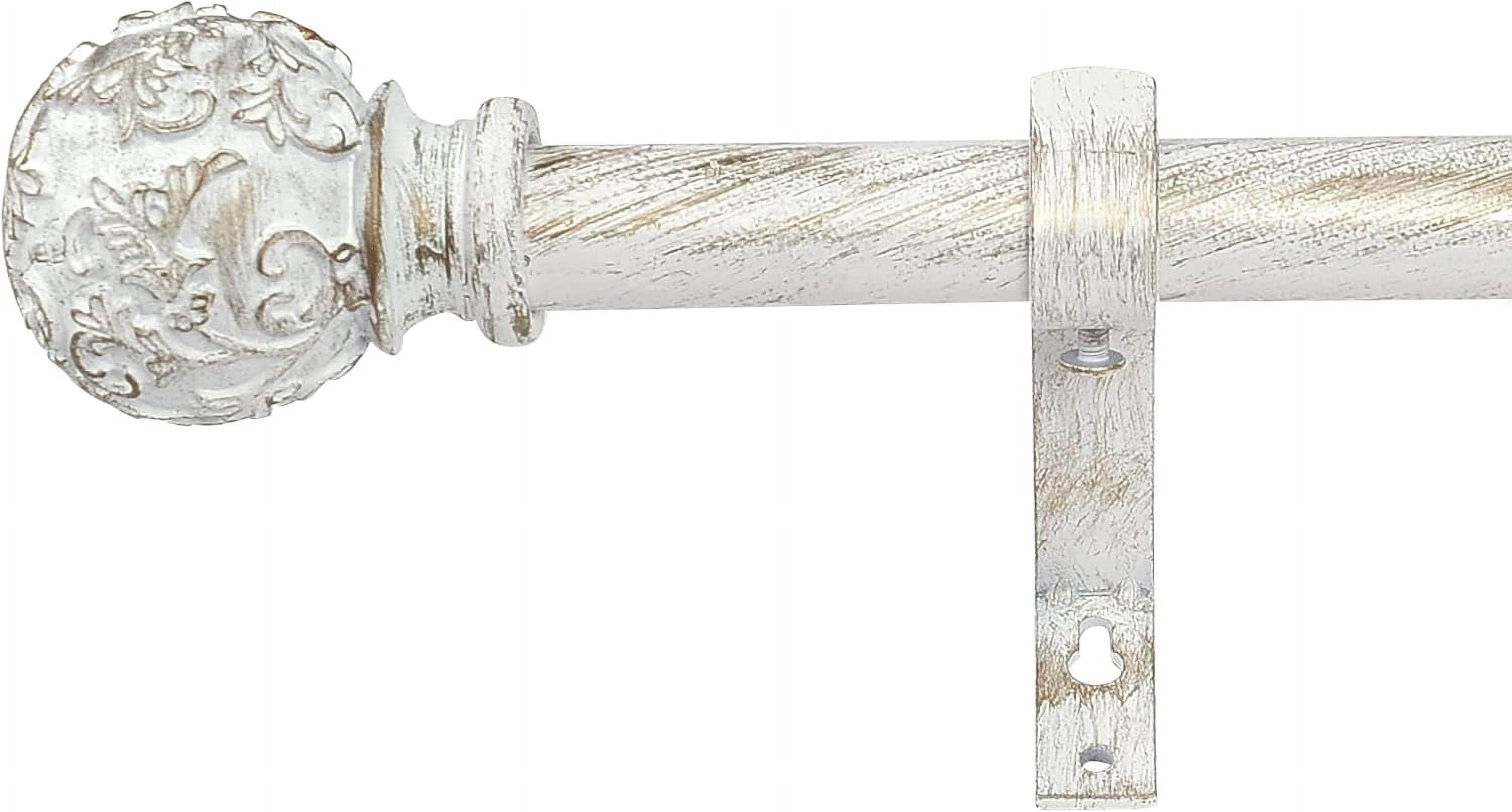 NICETOWN 1" White Curtain Rods, Adjustable Length 48 to 84 inch, Suitable for Living Room & Bedroom Curtains, White, Set of 1