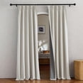 thumbnail image 1 of NICETOWN 100% Blackout Curtains, Pinch Pleated Linen Blend Curtains with Hooks Thermal Sound Reducing Drapes for Bedroom/Living Room, W34 x L84, Cream, 2 Panels, 1 of 8