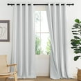 thumbnail image 1 of NICETOWN 100% Blackout Curtains for Living Room Faux Linen Double Layers Thermal Insulated Noise Reducing Grommet Drapes, W52 x L108, Set of 2, Greyish White, 1 of 8