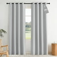 thumbnail image 1 of NICETOWN 100% Blackout Linen Curtains for Living Room Privacy Vertical Window Drapes for Office Laundry Living Room, Greyish White, 52" W x 84" L, 2 Pieces, 1 of 9