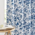 thumbnail image 1 of NICETOWN 100% Blackout Floral Curtains for Living Room, Room Darkening Grommet Farmhouse Thermal Insulated Window Drapes, Blue, 52"x84", 2 Panels, 1 of 7