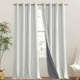 thumbnail image 1 of NICETOWN 100% Blackout Linen Curtain for Living Room Solid Grommet Full Room Darkening Soundproof Window Treatment, 52"x 84", Greyish White, 2 Panels, 1 of 8