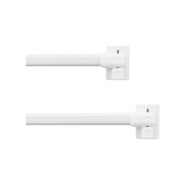 NICETOWN 2 Pack No Drill Cafe Curtain Rods for French Door, Adhesive Brackets Easy Installation with Adjustable Length 16-27 Inches, White