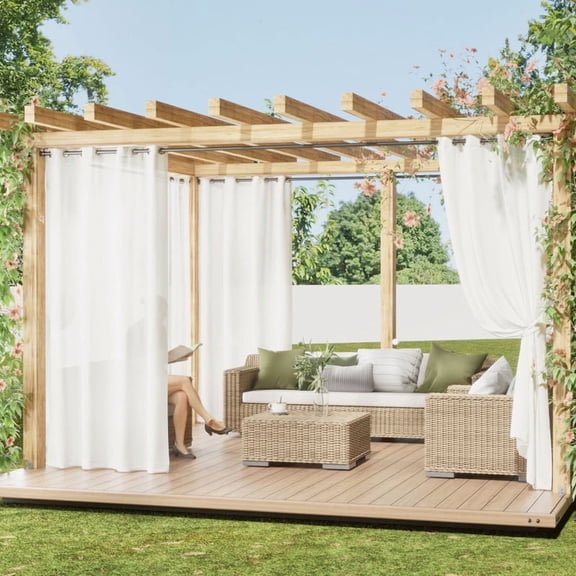 NICETOWN 2 Panels Non-See-Through outdoor Curtain for Patio Waterproof, W52 x L84 Privacy Soft Thick Durable Fabric Grommet Drapes, White