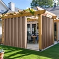 thumbnail image 1 of NICETOWN 2 Panels Outdoor Curtain for Patio Waterproof, Top Grommet & Bottom Backtab Windproof Blackout Privacy Protect Drapes, W100 x L84, Tan, 1 of 5
